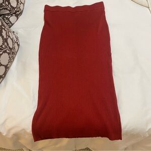 Cable & Gauge Rich Red Pencil Skirt